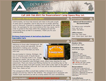 Tablet Screenshot of dunelakecampground.com